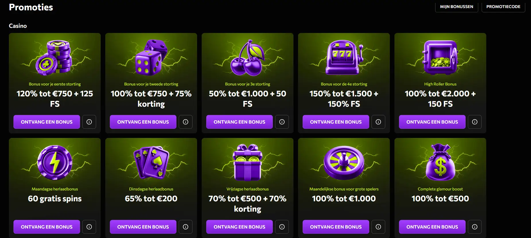 instasino casino bonussen 